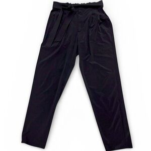 Athleta Skyline Pant II Black Tie Waist Tapered Travel Pants 12T